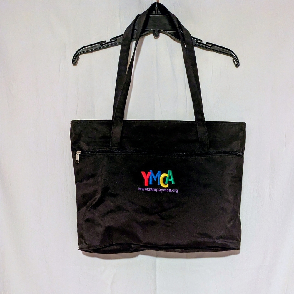 YMCA Black Tote Bag Tampa Florida 17 x 13
